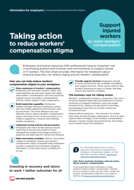 Fact sheet for employers - Taking action to reduce workers' compensation stigma